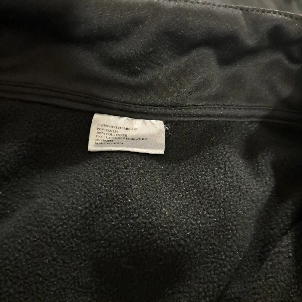 Black Soft Full-zip Dunkin' Uniform Jacket Polyester Micofleece Men's Size Large - Picture 7 of 10